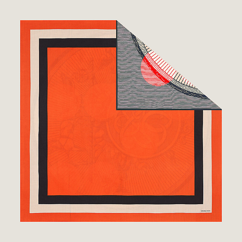 【Hermes】Blue Suite And Pursuit Embroidered Giant スカーフ Here's Eleven Hermès Things Created for the Opening of the